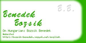 benedek bozsik business card